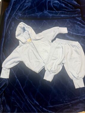 Parisian Works Light Blue Hooded Sweatshirt & Jogger Set - Light Blue